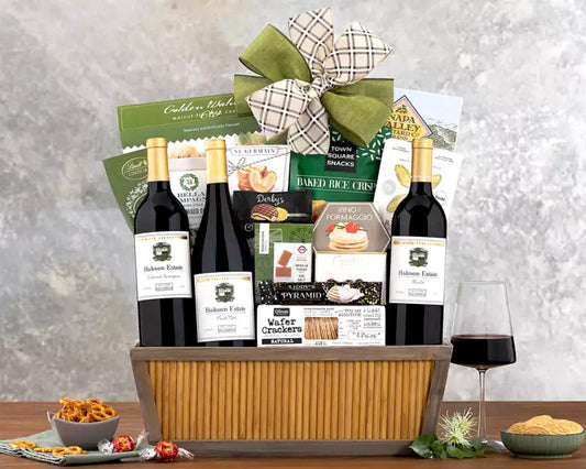 Hobson Estate Red Trio Wine Gift Basket