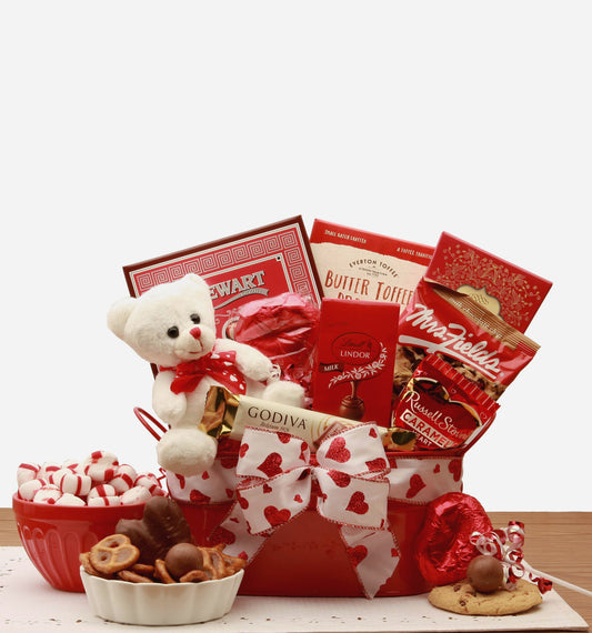 Heart's and Kisses Valentine's Day Gift Basket