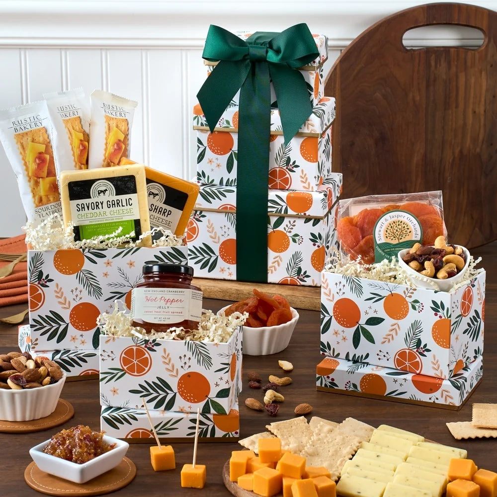 Cheese and Crackers Fall Gift Tower