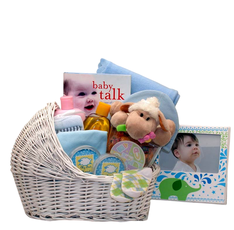 Baby Bassinet Gift Basket -Blue