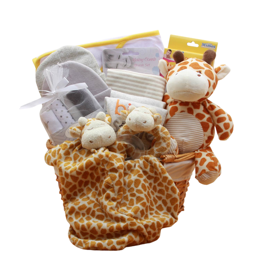 Giraffe Safari Baby Gift Basket  -Neutral