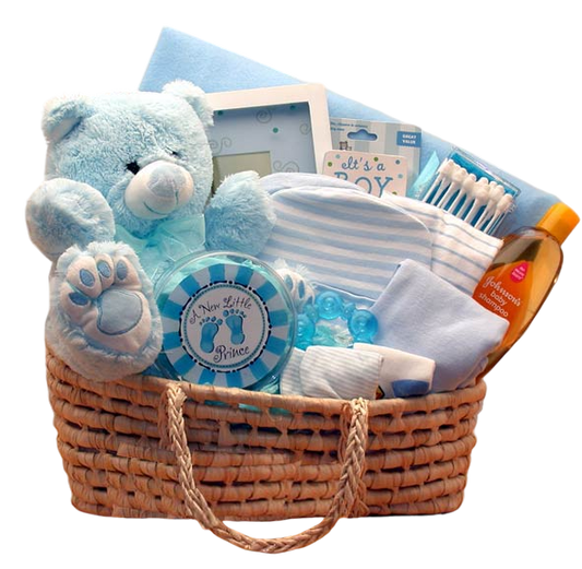 Sweet Moses Carrier Baby Gift Basket -Blue