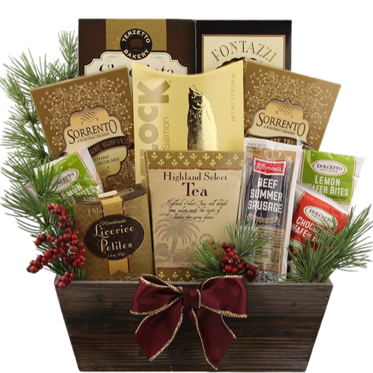 Rustic Holiday Gourmet Christmas Gift Basket