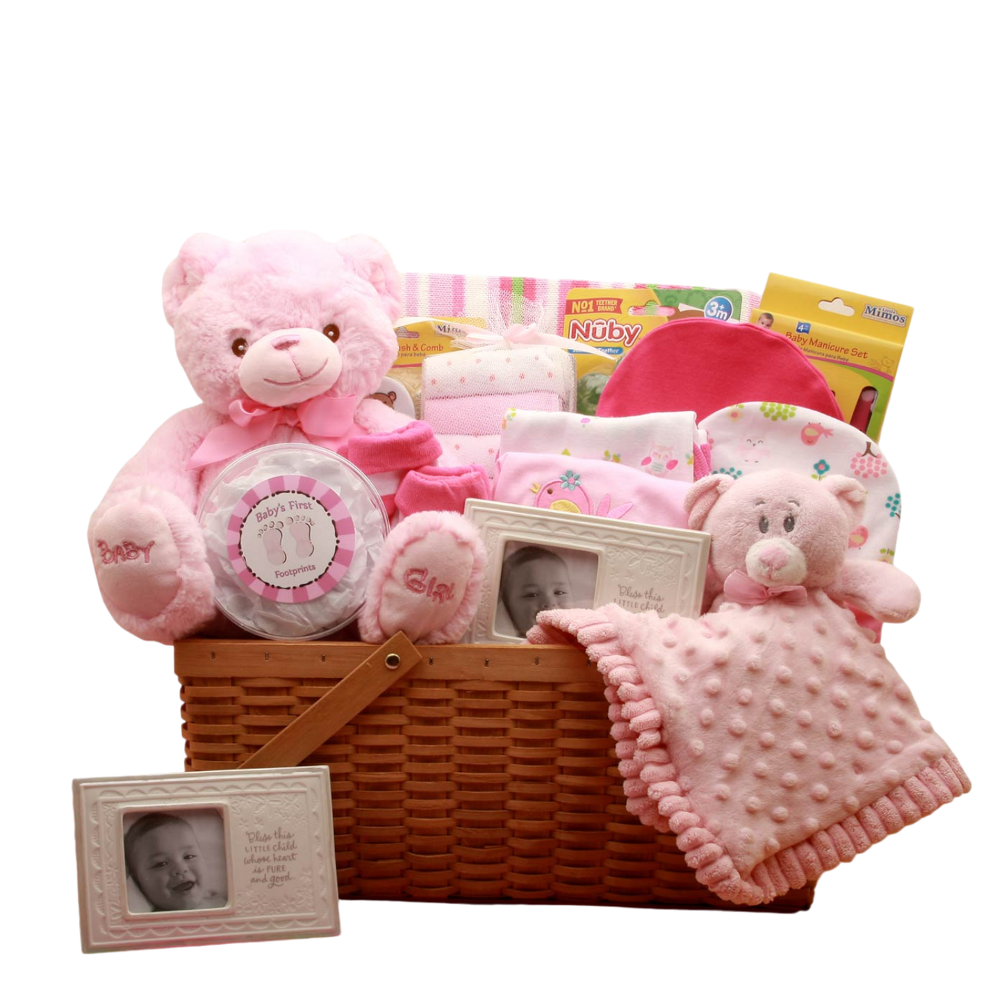 Bear Hugs Baby Gift Basket -Pink