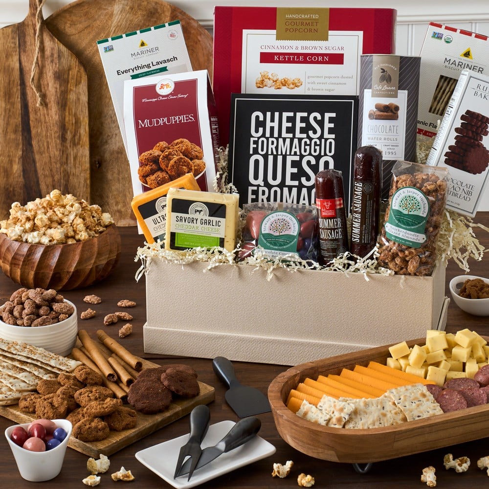 Finer Things Meat and Cheese Gift Basket -Deluxe