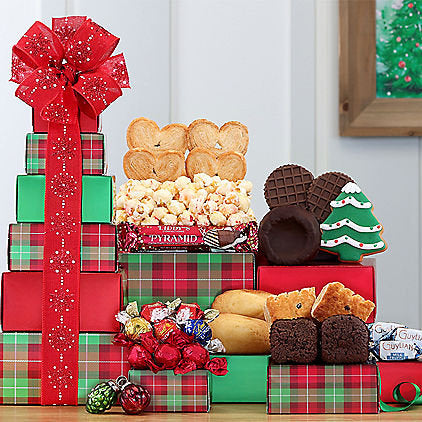 Dazzling Holiday Christmas Gift Tower