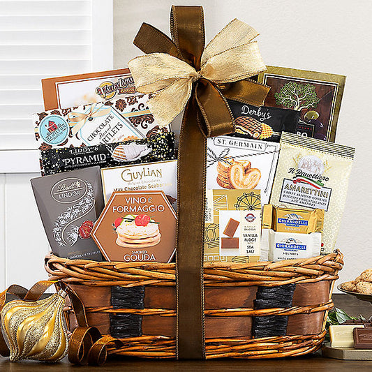 Tempting Gourmet Chocolate & Snack Gift Basket