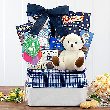 Get Well Soon Gift Basket with Bear