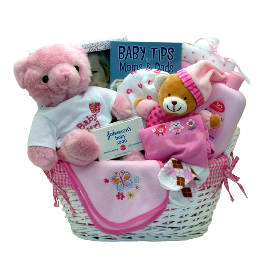 Precious New Baby Gift Basket -Pink