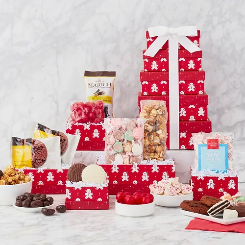 Holiday Sweet & Salty Gingerbread Gift Tower