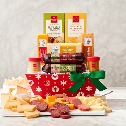 Merry Holiday Meat & Cheese Gift Basket